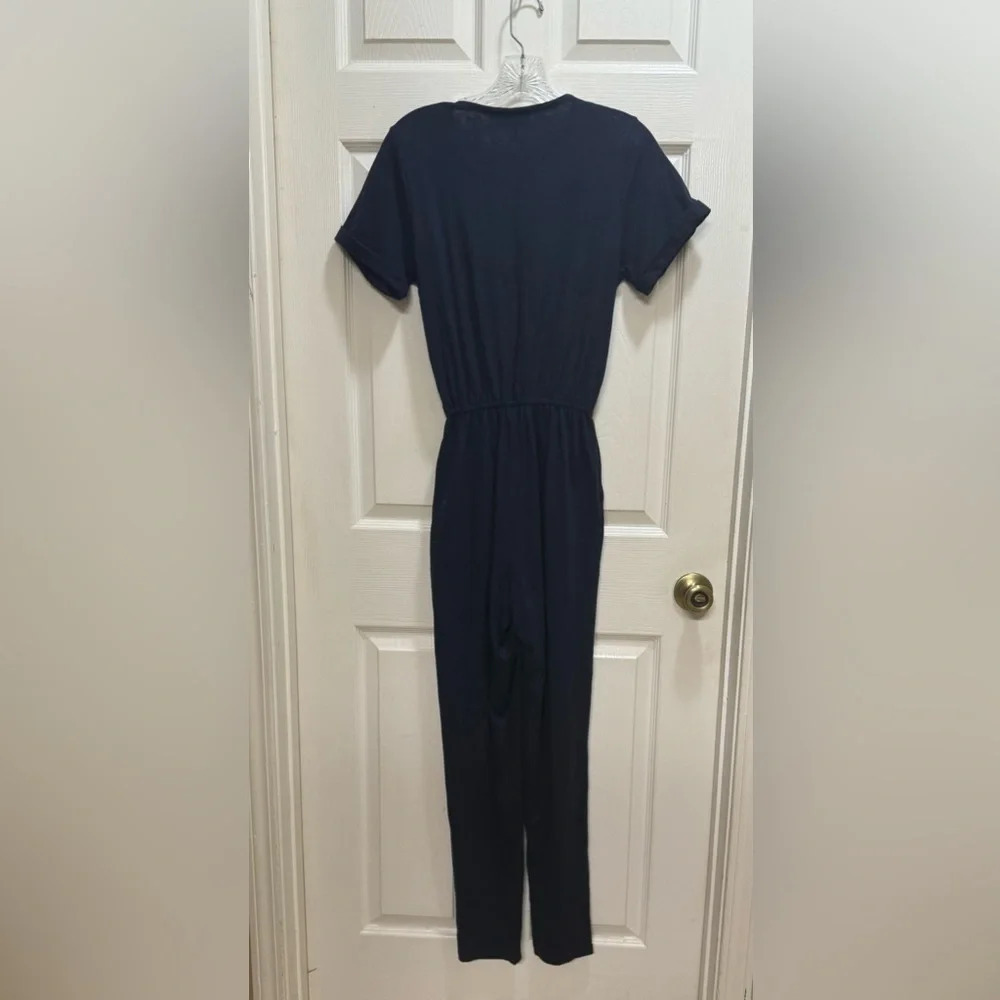 Joules Antonia cotton short sleeve v neck pant jumpsuit Navy Size 2 NWT - Picture 3 of 12